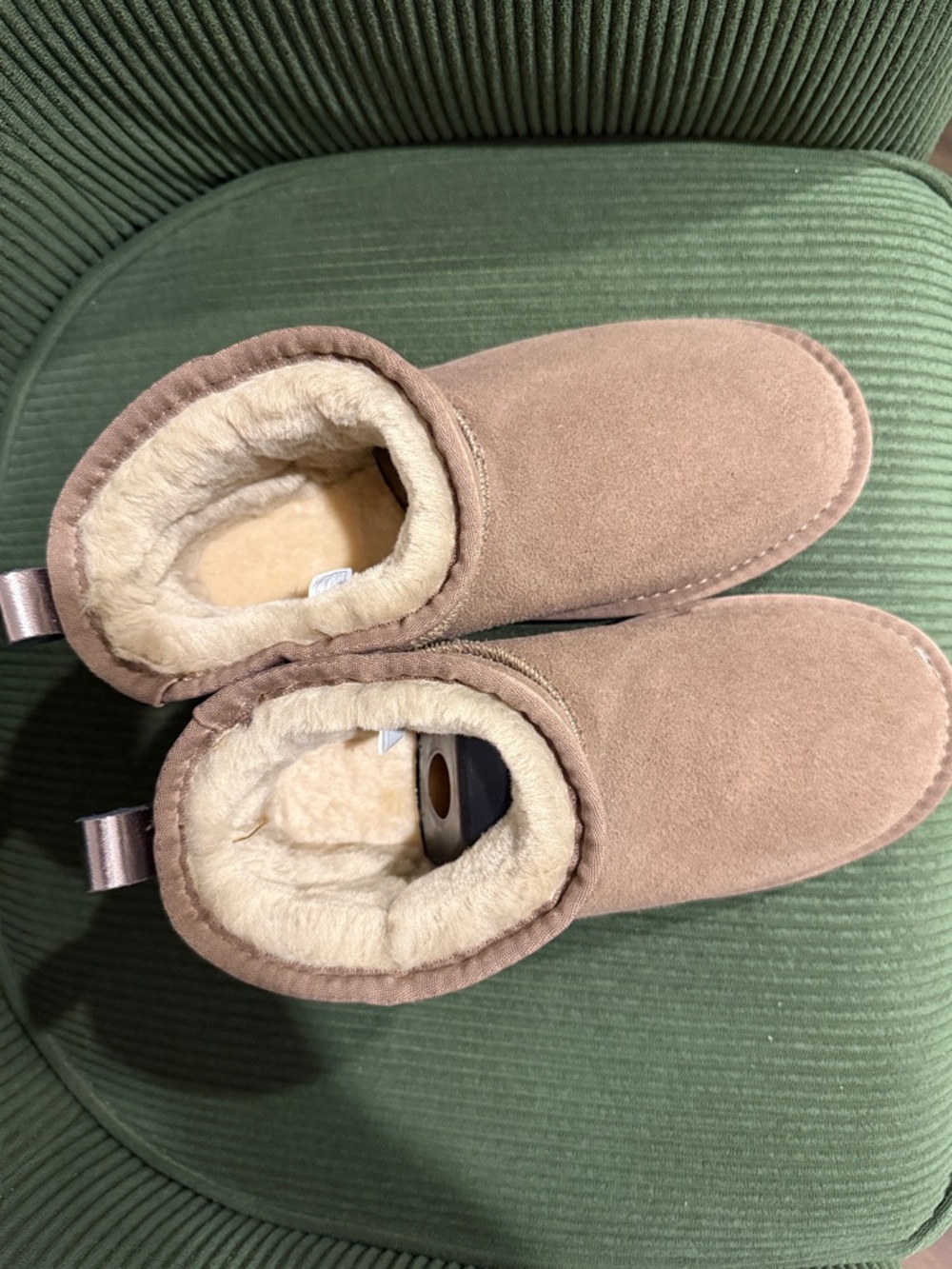 UGG Brown Suede Shearling-Lined Ankle Booties